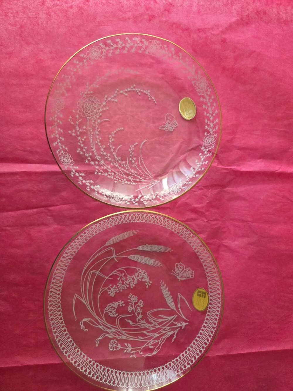 Vintage Art Deco Feinstrich Crystal Dishes -Set of 2
